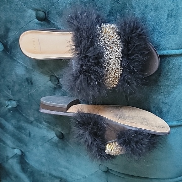 Eloquii Feather Beaded Slides 10 wide - Picture 8 of 9